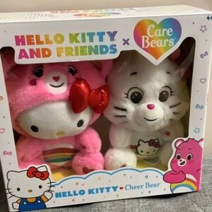 Care Bears Hello Kitty Loves Cheer Bear 10" Collectible Plush 2-Pack